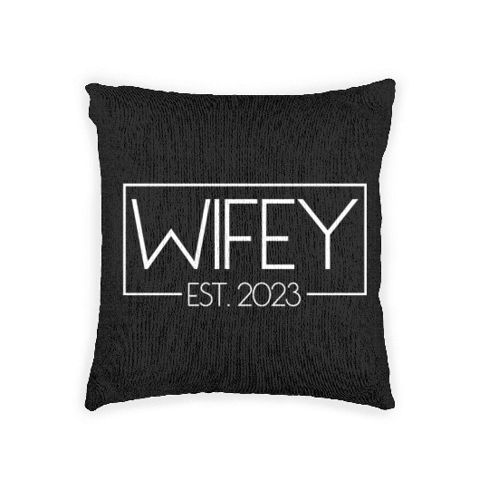 Wifey Est. 2023 Matching Couple Newlywed Marriedwi Woven Pillows