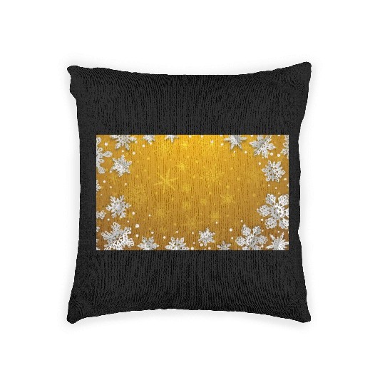 Winter Snowflakes Orange Pattern Woven Pillows
