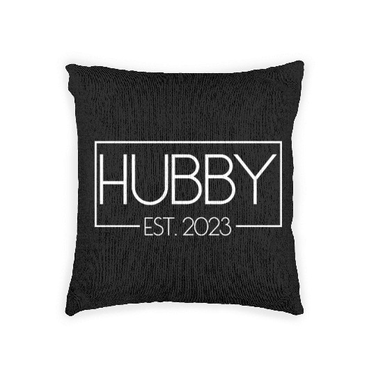 Hubby Est. 2023 Matching Couple Newlywed Marriedma Woven Pillows