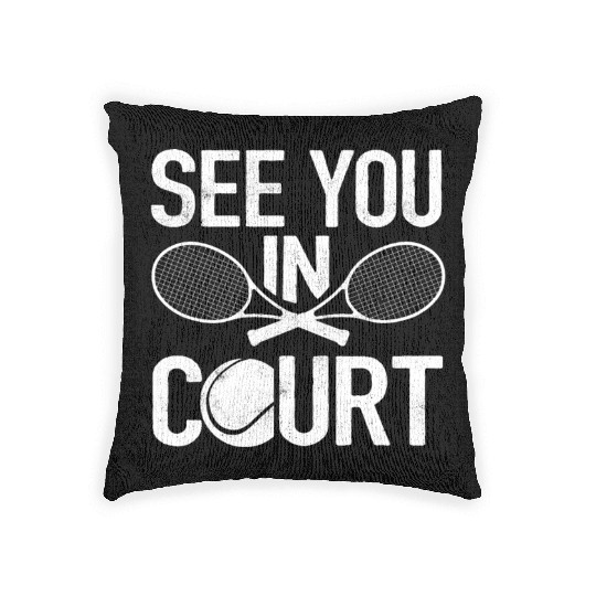 Tennis Player, Playing tennis, tennis Woven Pillows