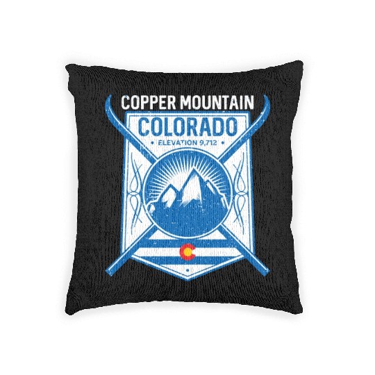 Copper Mountain Colorado Ski Mountains Woven Pillows