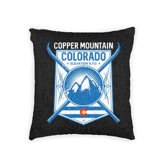 Copper Mountain Colorado Ski Mountains Woven Pillows