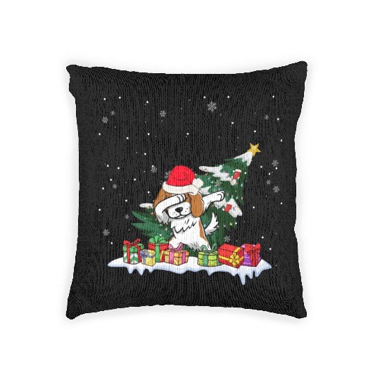 Saint Bernard Christmas Dabbing Santa Xmas Pajama Woven Pillows