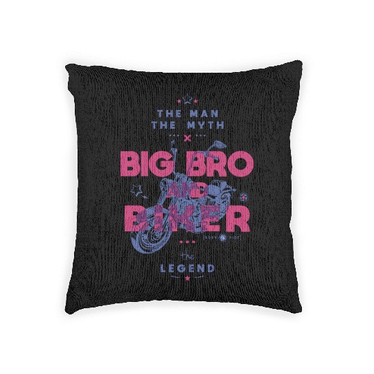 Big bro and biker the man the myth the legend Woven Pillows