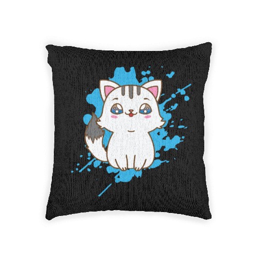 Cat japanese Kawaii Style Animal Woven Pillows