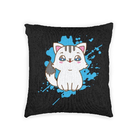 Cat japanese Kawaii Style Animal Woven Pillows
