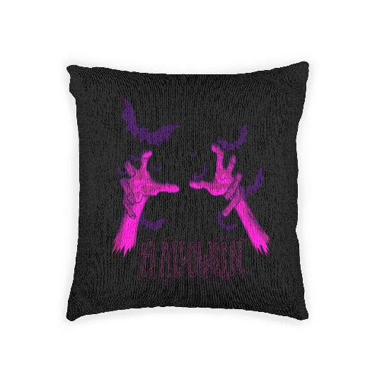 Creepy Zombie Costume Bats Halloween Woven Pillows