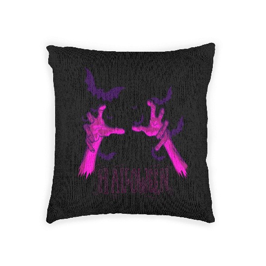 Creepy Zombie Costume Bats Halloween Woven Pillows