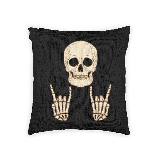 Skull Head Face Party Halloween Design Woven Pillows