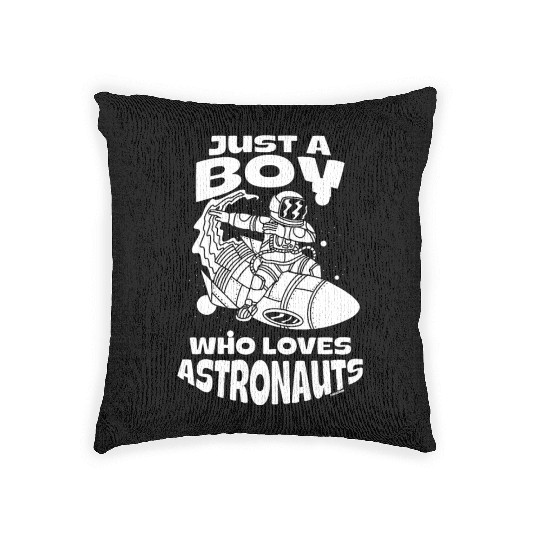 Boy love astronauts Woven Pillows