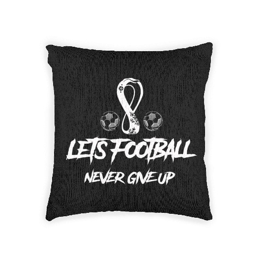 lets football never give up Woven Pillows