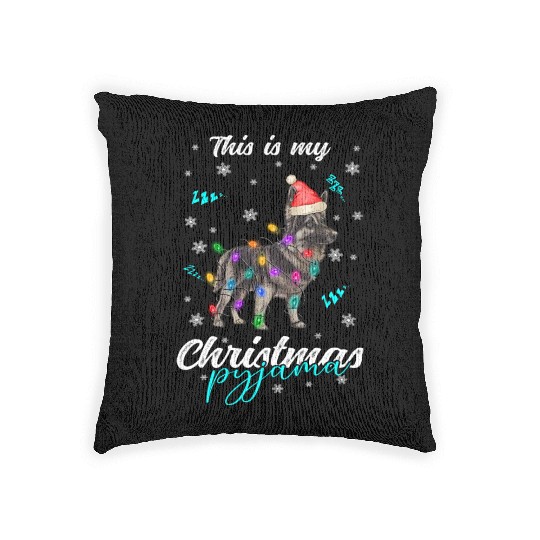 Winter Christmas Pyjama German Shepherd Dog Woven Pillows