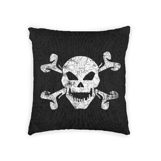 Textured Skull And Crossbones Woven Pillows