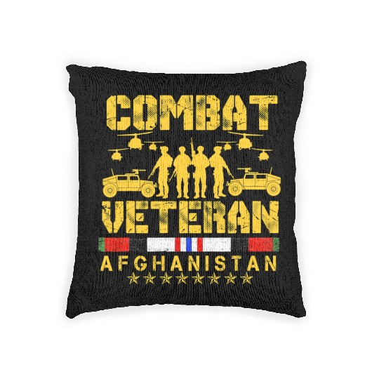 Combat Veteran Afghanistan Proud Us Woven Pillows