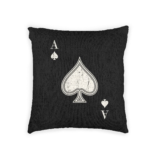 Ace Of Spades Blackjack Cards Poker 21 Woven Pillows
