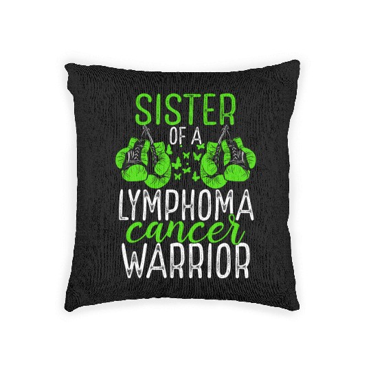 Sister Lymphoma Cancer Awareness Sibling Twin Woven Pillows