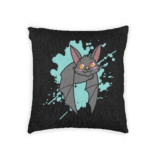 Bat in japanese Kawaii Style Animal Woven Pillows