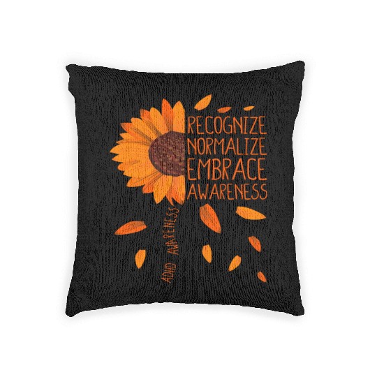 ADHD Awareness Sunflower Embrace Neurodiversity Woven Pillows