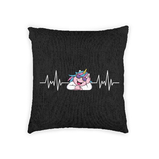 Fantasy Animal Creature Gift Heartbeat Unicorn Woven Pillows