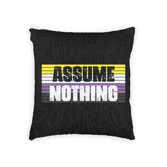 LBGT Flag Gay Pride Human Assume Nothing Woven Pillows