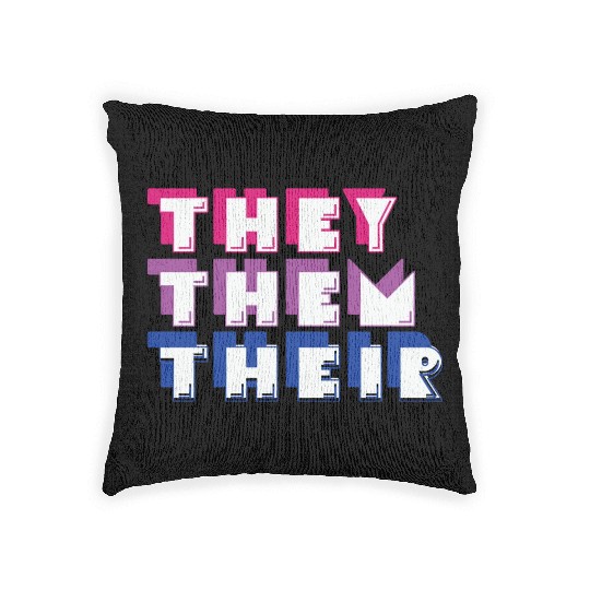 LBGT Flag Gay Pride Human They Them Their Woven Pillows