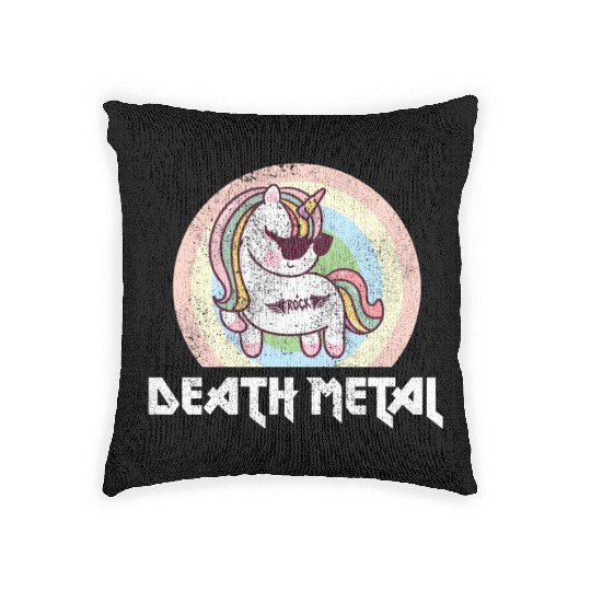 Goth Rock Satan Unicorn Festivals Death Metal Woven Pillows