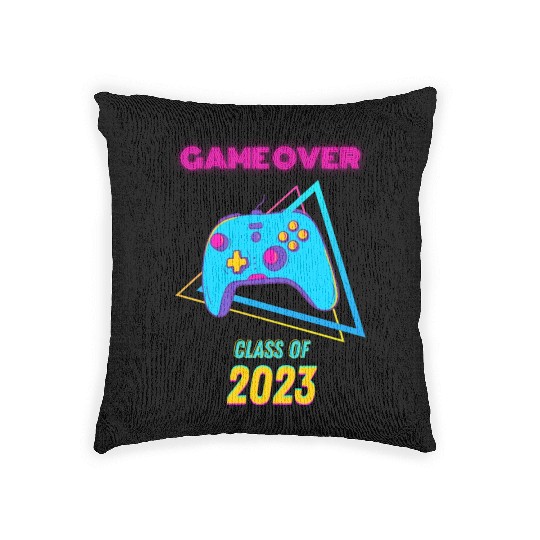 Game Over Class Of 2023 - Students Graduation 2023 Woven Pillows