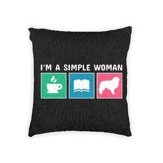 Coffee Books Great Pyrenees I'm A Simple Woman Woven Pillows