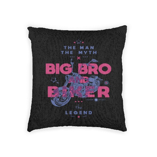 Big Bro And Biker The Man The Myth The Legend Woven Pillows