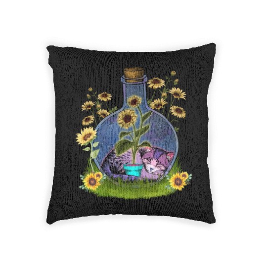 Cat Nap In A Jar Woven Pillows