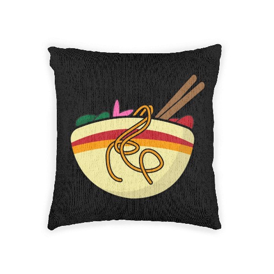 complete food street ramen noodles Woven Pillows