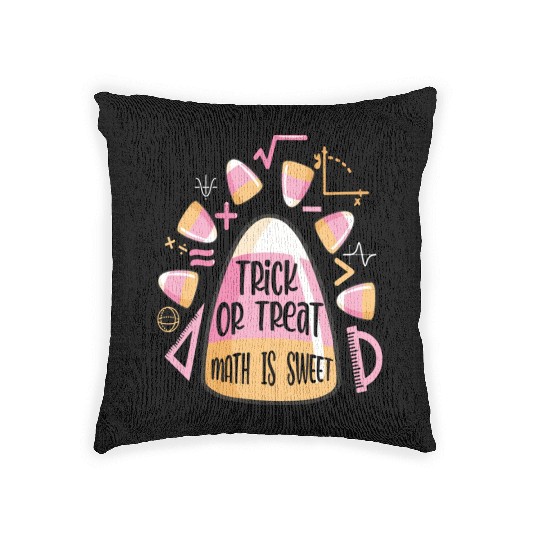 Trick Or Treat Halloween Math Is Sweet Candy Corn Woven Pillows