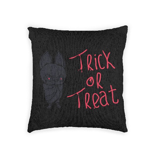 trick or treat kids in cute bat costumes Woven Pillows