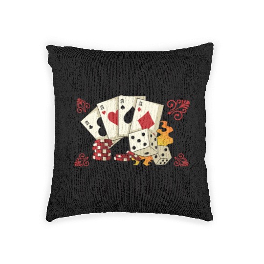 Poker Casino Poker Player Gambling Roulette Gift Woven Pillows