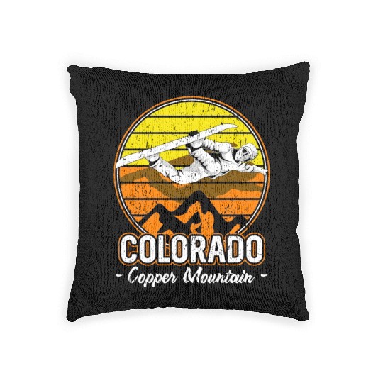 Copper Mountain Colorado Snowboarding Woven Pillows