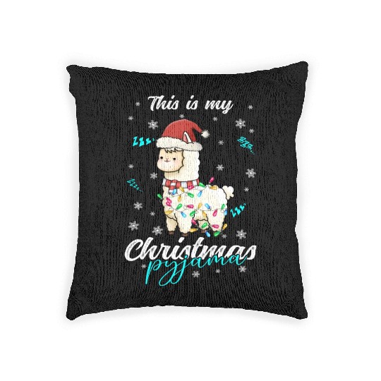 Winter Christmas Pyjama Llama Woven Pillows