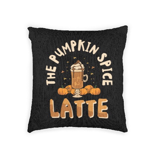 Pumpkin Spice Latte Halloween Coffee Lover Tarot Woven Pillows