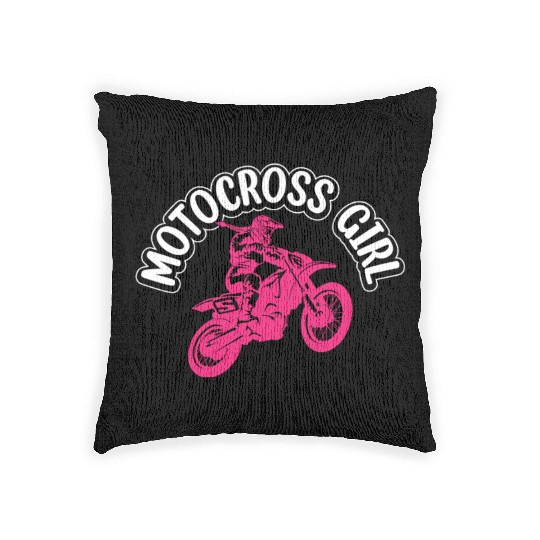 Dirtbike Girl Supercross Girl Off-road Enduro Moto Woven Pillows
