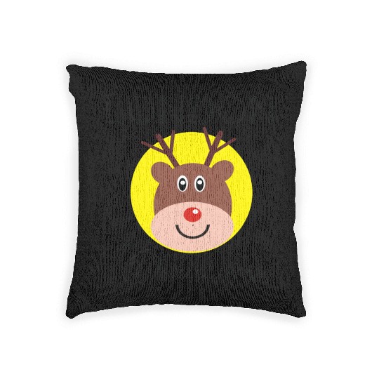 Funny Christmas Rudolph gift for Londoner Woven Pillows