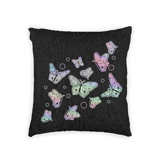 Butterfly Women Girls Butterflies Woven Pillows