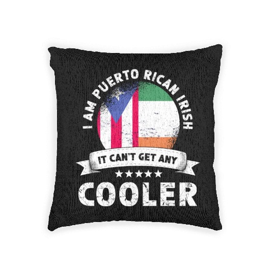 Puerto Rico Flag Ireland Grown Patriot Country Woven Pillows