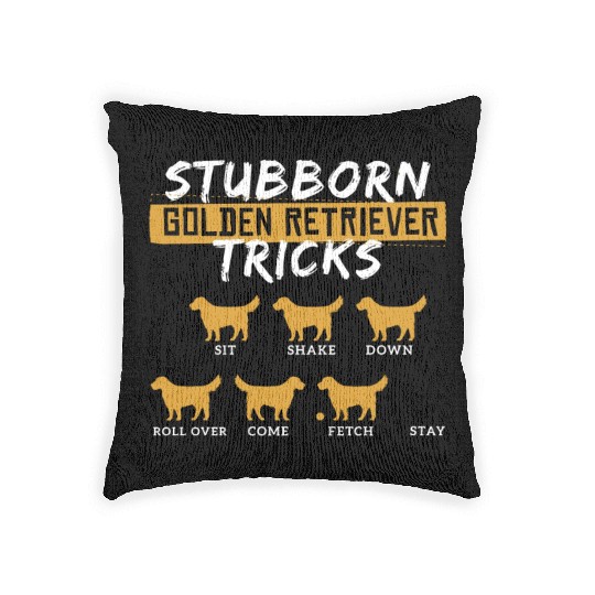 Golden Retriever Lover Funny Idea 4 Dog Fans Woven Pillows
