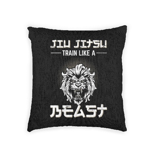 Train like a Beast Jiu Jitsu BJJ Grappling MMA Tra Woven Pillows