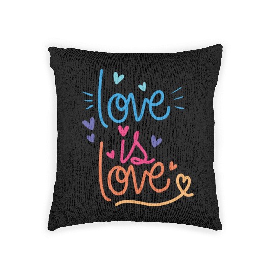 LGBTQ Love is Love is Love Woven Pillows