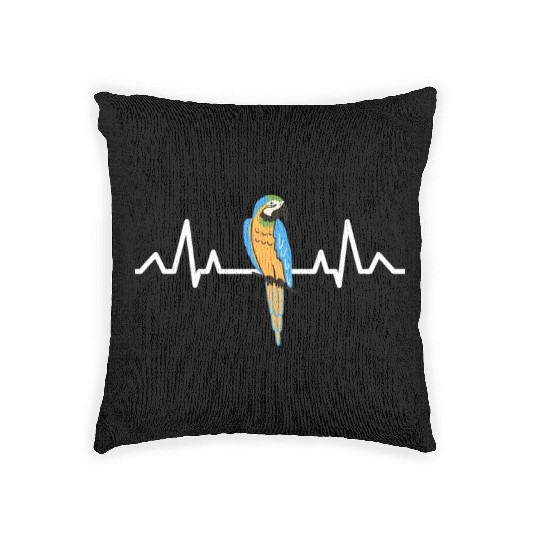 Tropical Animal Bird Ara Gift Heartbeat Parrot Woven Pillows