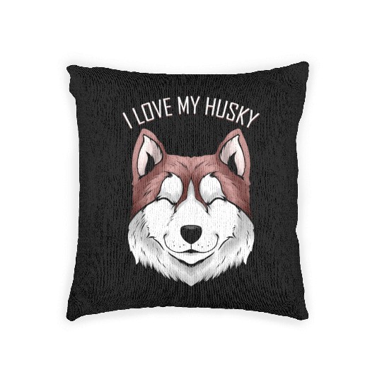Dog Lover - I Love My Husky Woven Pillows