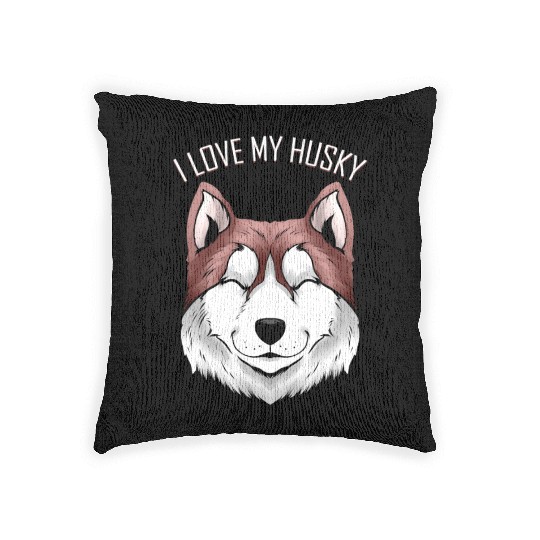 Dog Lover - I Love My Husky Woven Pillows