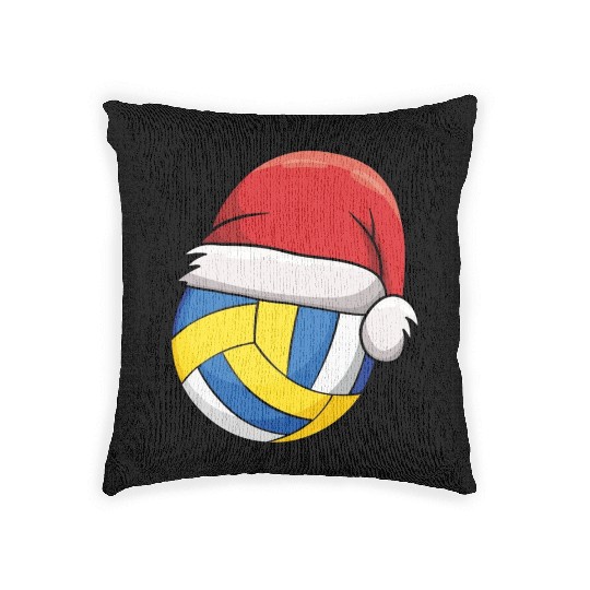 Volleyball Chirstmas Cute Volleyball Xmas Santa Woven Pillows