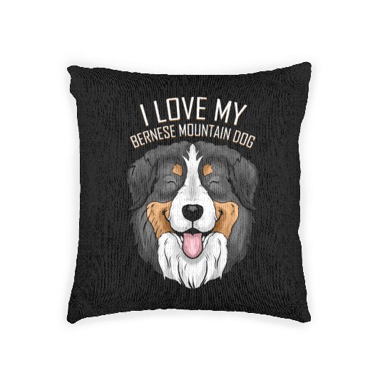 Dog Lover - I Love My Bernese Mountain Dog Woven Pillows