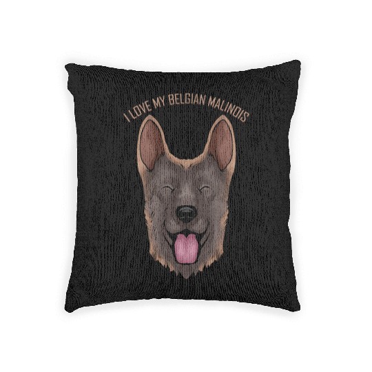 Dog Lover - I Love My Belgian Malinois Woven Pillows